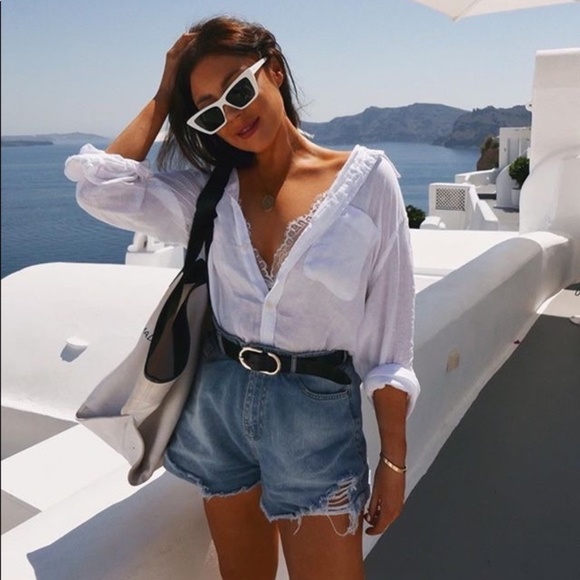 Tops - Classic work Button Down White Top spring